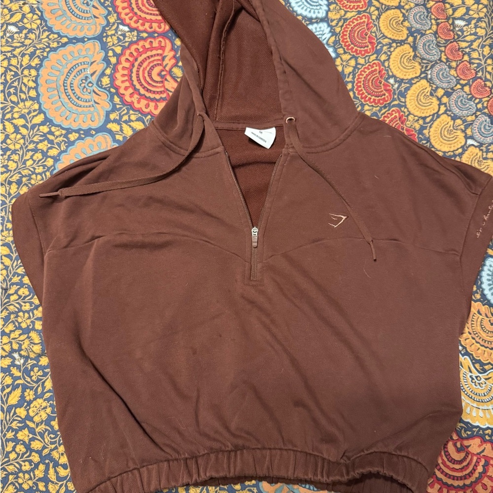 Gymshark Brown Short Sleeve Hoodie